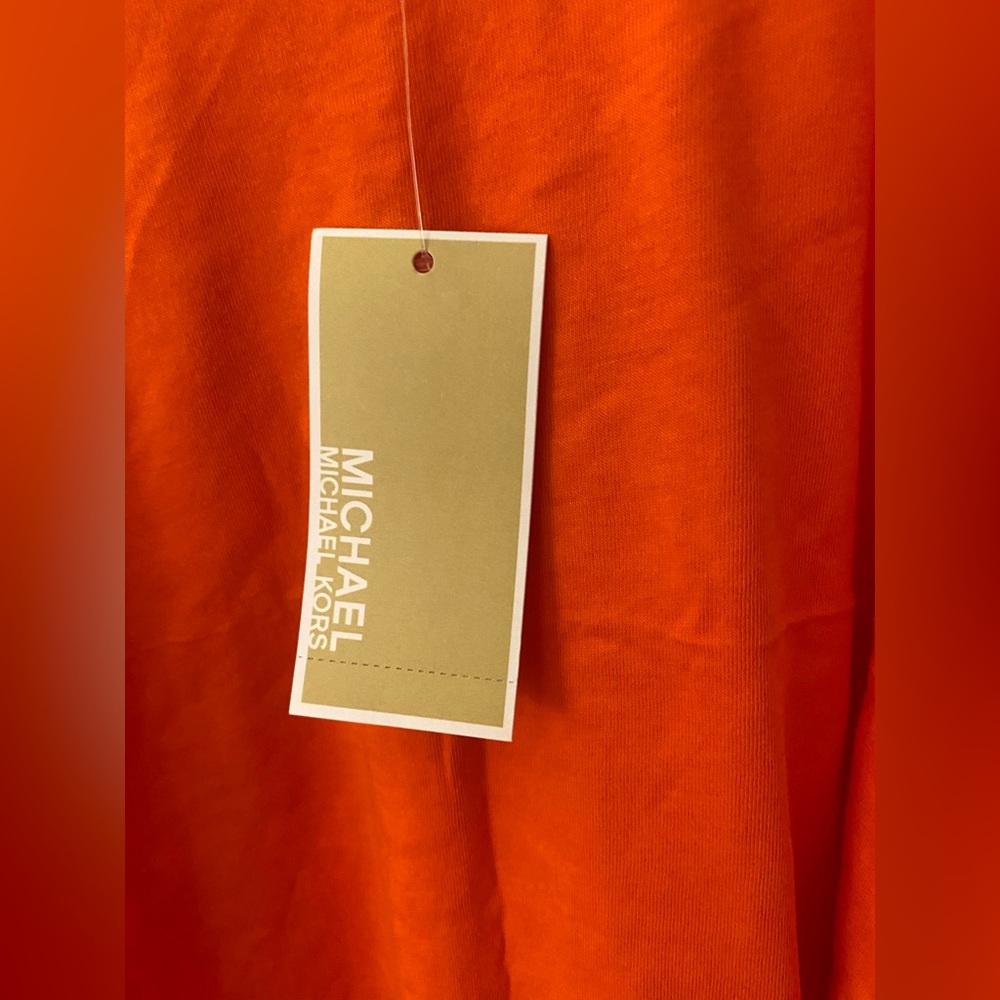 Michael Kors Bright Orange cold shoulder top